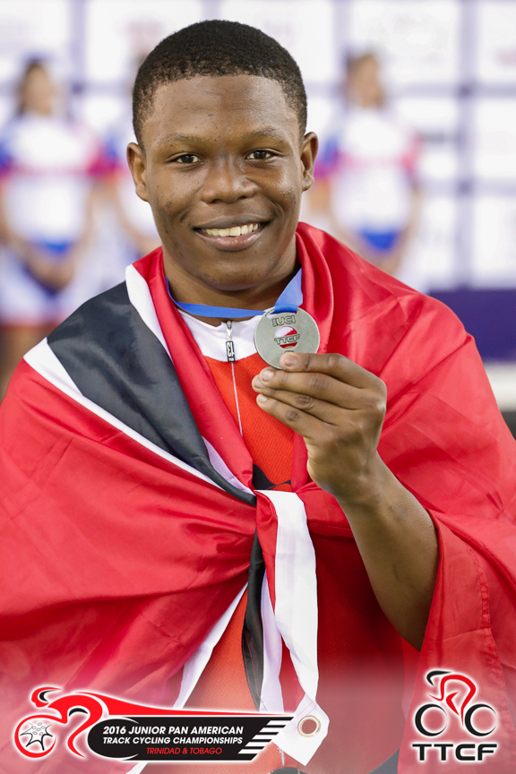 Nicholas Paul poses with his Silver medal in the Keirin - Photo: RL Photography