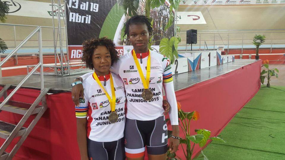 Kollyn St George and Keiana Lester after their record breaking Junior Pan Am performance