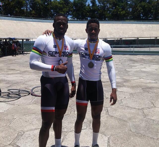 Quincy Alexander and Justin Roberts after winning the Team Sprint